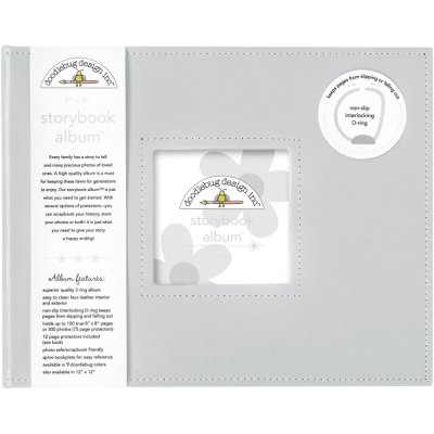 Doodlebug Storybook D-Ring Album 8X8inch - Gray