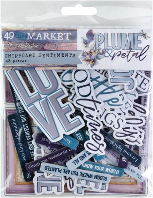 49 And Market Chipboard Set - Plume & Petal Sentiments