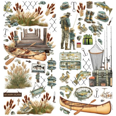 49 and Market Laser Cut Fishing Elements - Campfire Memories 