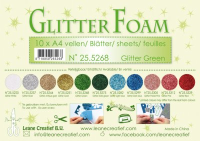 Leane Glitter Foam 1 ark A4 - Green