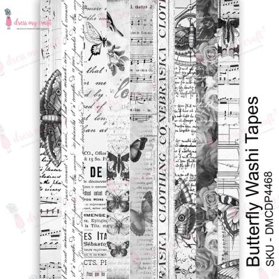 Dress My Craft Transfer Me Sheet A4 - Butterfly Washi Tapes