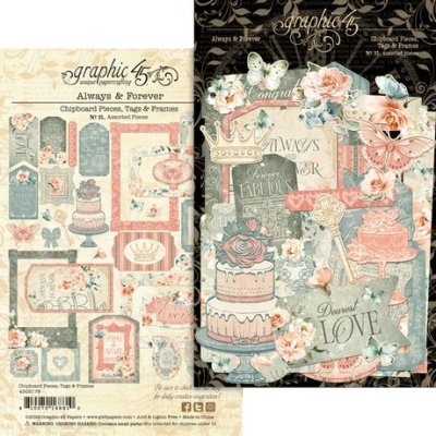 Graphic 45 Chipboard Tags & Frames - Always & Forever