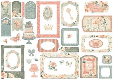 Graphic 45 Chipboard Tags & Frames - Always & Forever