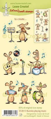 Leane Clearstamp - Bunnies playing Music