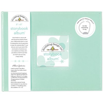 Doodlebug Storybook D-Ring Album 8X8inch - Mint