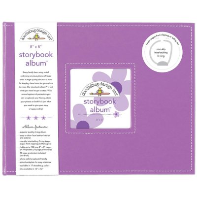 Doodlebug Storybook D-Ring Album 8X8inch - Lilac