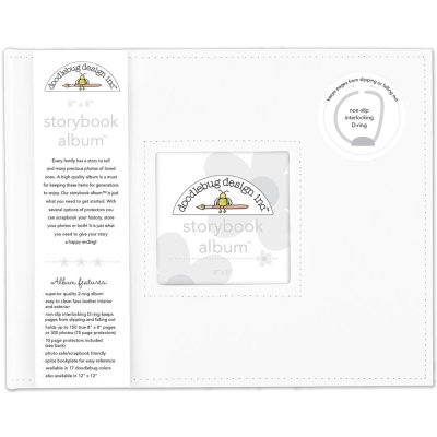 Doodlebug Storybook D-Ring Album 8X8inch - Lily White