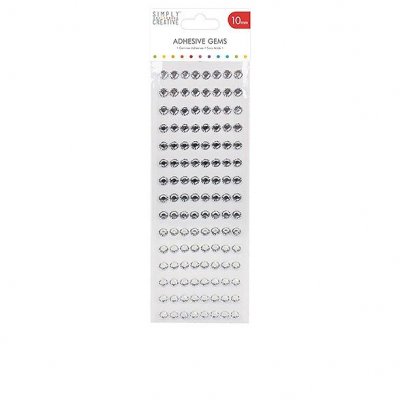 Simply Creative Adhesive Gems 10mm Silver