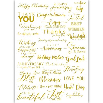 Dress My Craft Transfer Me Sheet A4 - Gold Sentiments