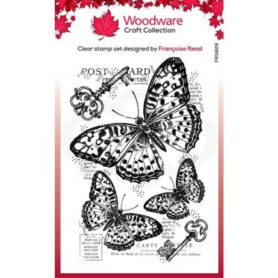 Woodware Clearstamp Three Butterflies