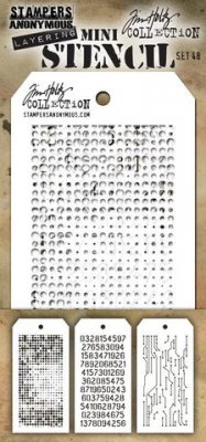 TIM HOLTZ MINI STENCIL SET 48, 3 pcs