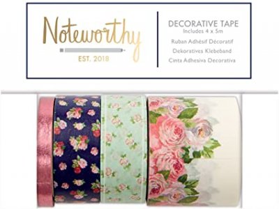 Docrafts Washitape - Noteworthy Graphic Florals Decorative Tape