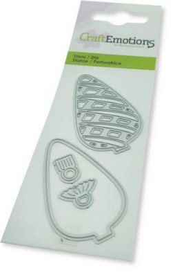 Craft Emotions Die - Christmas bauble long diamond Card