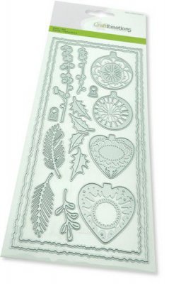 Craft Emotions Die - Slimline deckle Christmas baubles Die