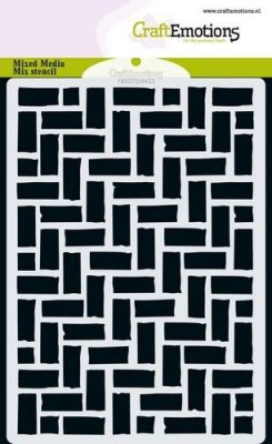 Craft Emotions stencil A6 - Design stones in herringbone