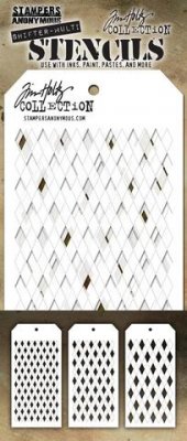 TIM HOLTZ STENCILS - SHIFTER MULTI HARLEQUIN 3 st