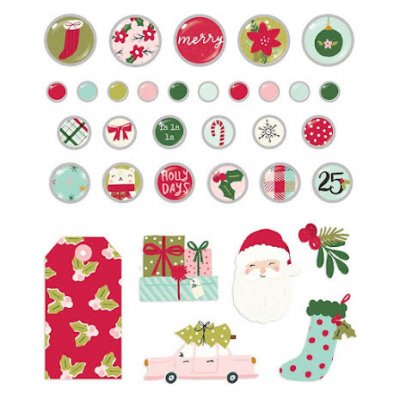 Simple Stories Decorative Brads - Holly Days