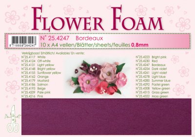 1 ark Leane Flower Foam A4 0,8mm - Bordeaux
