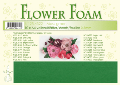 1 ark Leane Flower Foam A4 0,8mm - Mos Green