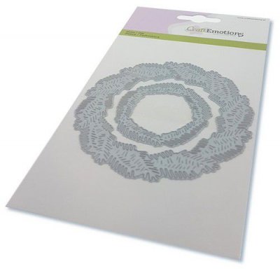 Craft Emotions Die - wreath of pine branches Card