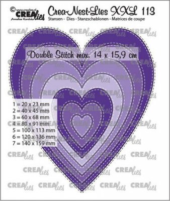 Crealies Crea-nest-dies XXL - Slim hearts