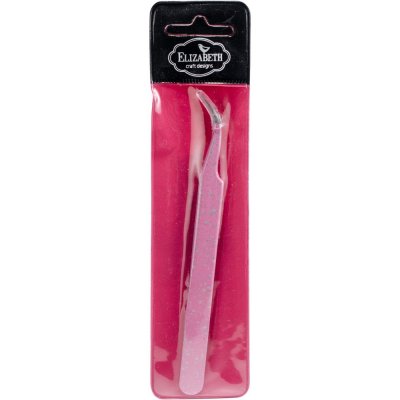 Elizabeth Crafts Pink Glitter Fine Pointed Tweezers