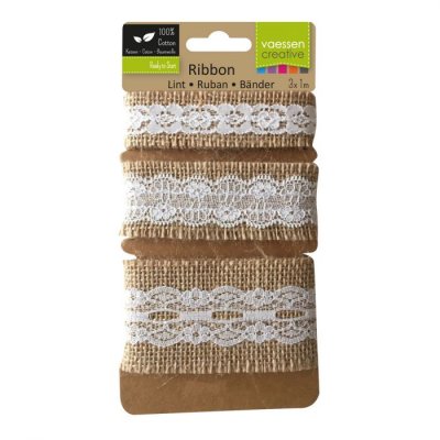 Vaessen Creative - Assortiment Jute ribbon/Lace