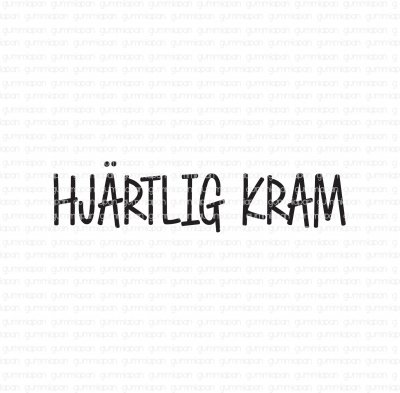 Gummiapan stämpel - Hjärtlig kram