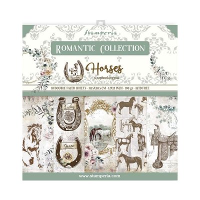 Stamperia Paper Pad 12x12 - Romantic Horses
