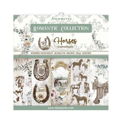 Stamperia Paper Pad 8x8 - Romantic Horses