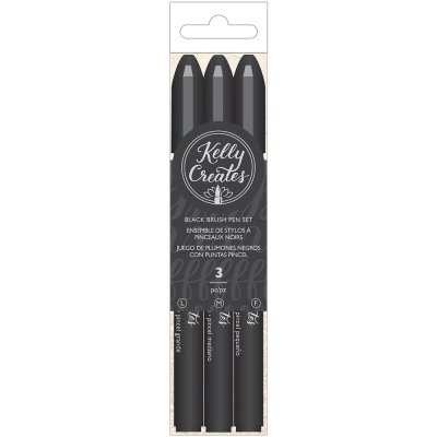 Kelly Creates Black Brush Pen Set - 3/Pkg