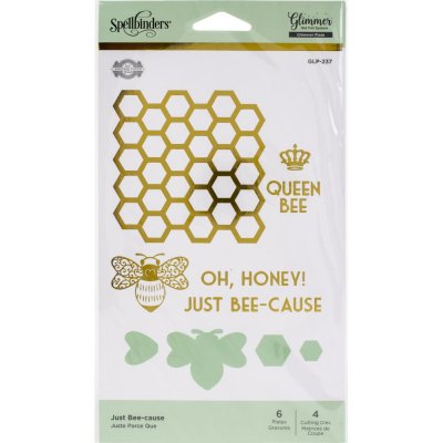 Spellbinders Glimmer Hot Foil Plate and Die - Just Bee-Cause- Sweet Cardlets