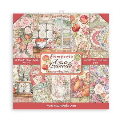 Stamperia Paper Pad 8X8 - Casa Granada