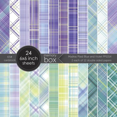 Memory Box Paper Pad 6x6 - Madras Plaid Blue & Violet
