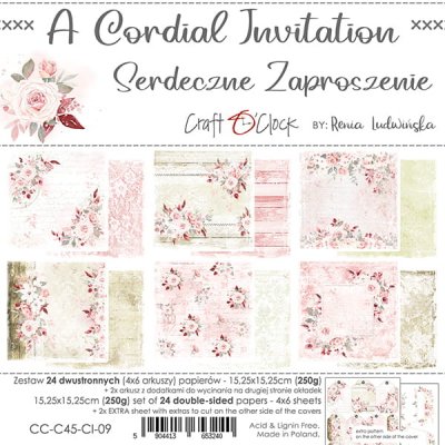 Craft O Clock Paper set 6x6 - A CORDIAL INVITATION