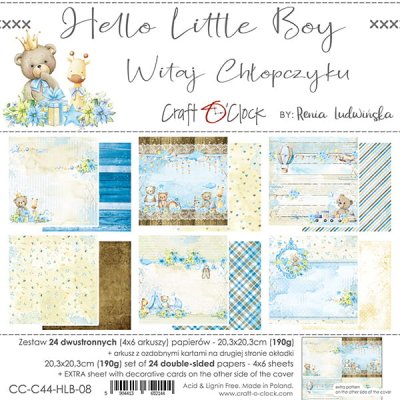 Craft O Clock Paper set 8x8 - HELLO LITTLE BOY