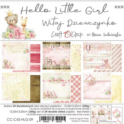 Craft O Clock Paper set 6x6 - HELLO LITTLE GIRL