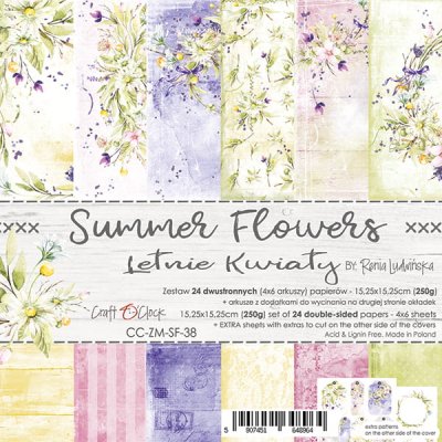 Craft O Clock Paper set 6x6 - SUMMER FLOWERS