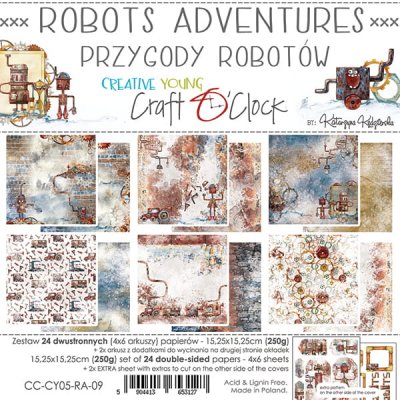 Craft O Clock Paper set 6x6 - ROBOTS ADVENTURES