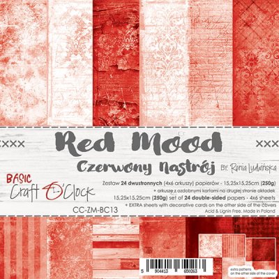 Craft O Clock Paper set 6x6 - Red Mood