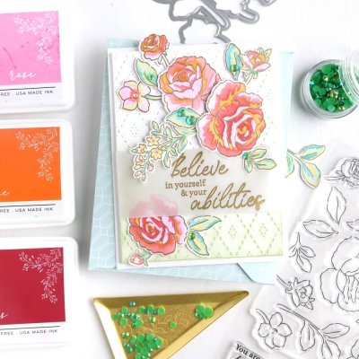 Pinkfresh Studio Die - Stitched Diamonds Cover Plate