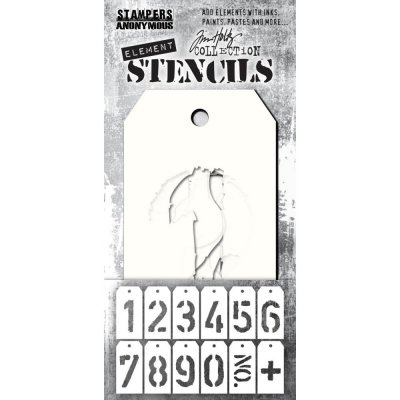 Tim Holtz Element Stencils 12/Pkg - Freight