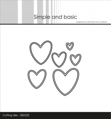 Simple and Basic Die - Outline Hearts