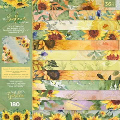 Crafters Companion Paper Pad 12x12 - Natures Garden Sunflower