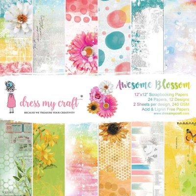 Dress My Craft Paper Pad 12X12 - Awesome Blossom
