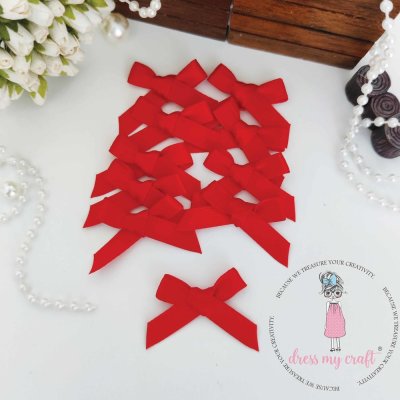 Satin Ribbon Bows Warm Red