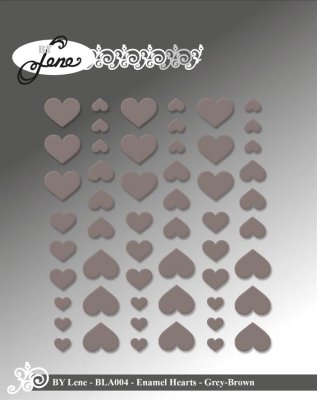 BY Lene Enamel Hearts - Grey-Brown