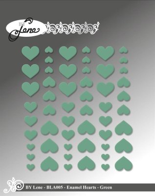 BY Lene Enamel Hearts - Green