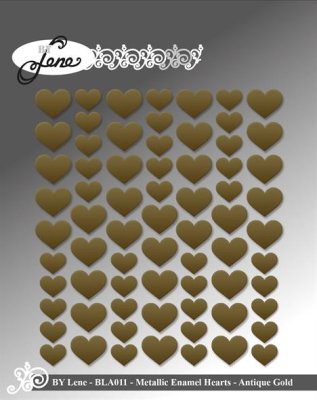 BY Lene Metallic Enamel Hearts - Gold