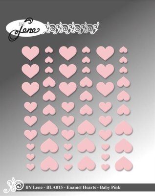 BY Lene Enamel Hearts - Baby Pink